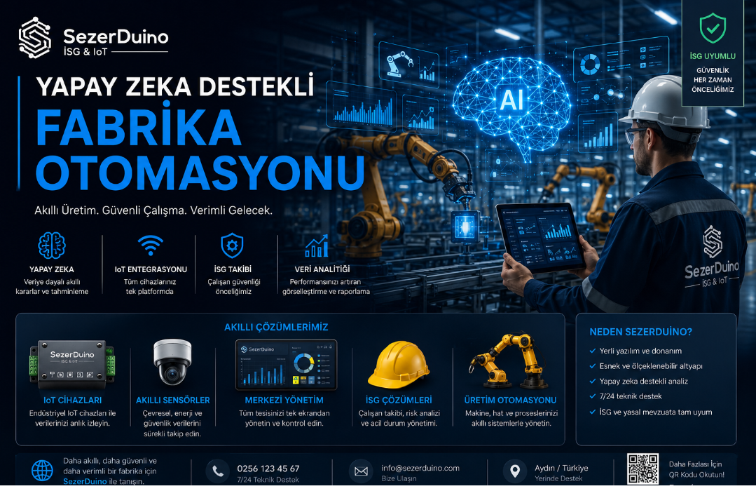 Yapay Zeka Destekli Fabrika Otomasyonu SezerDuino İSG IoT
